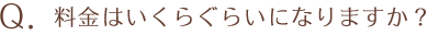 料金はいくらぐらいになりますか